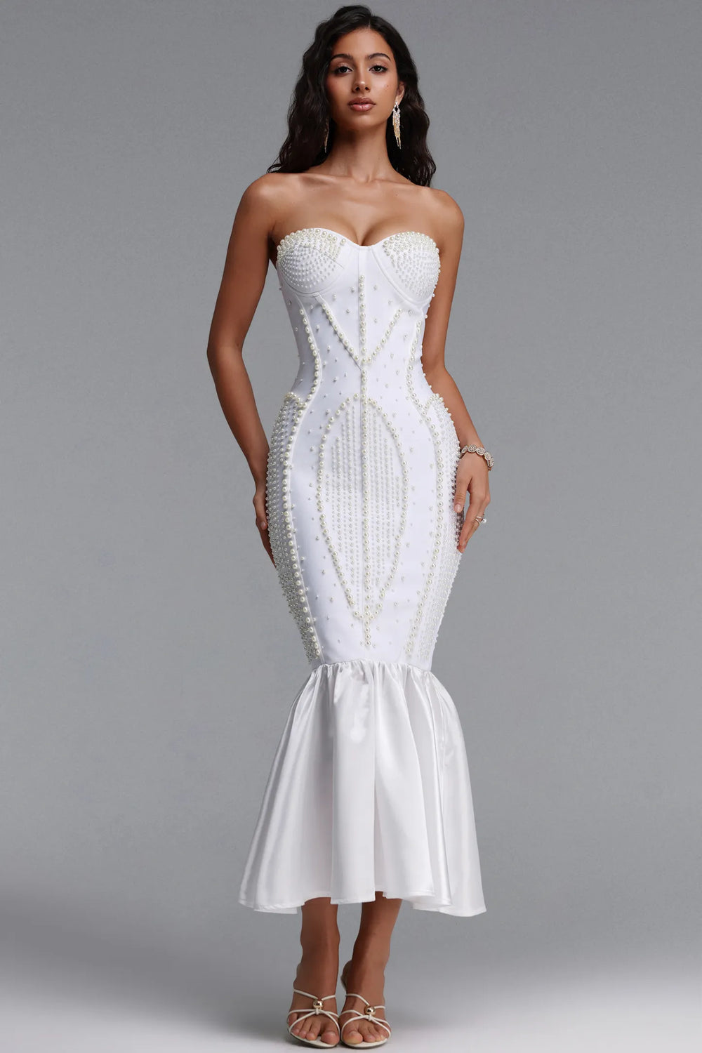 Robe Midi Sollar Bandeau Blanche