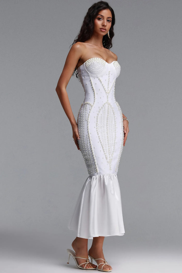 Robe Midi Sollar Bandeau Blanche