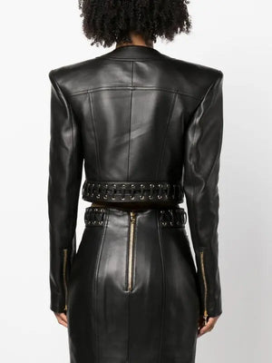 Scheana Shay Buttons Leather Clothing Winteres