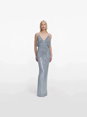 Ziraya Blue Diamond Backless Dress Winteres