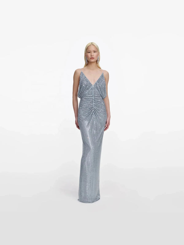 Ziraya Blue Diamond Backless Dress Winteres