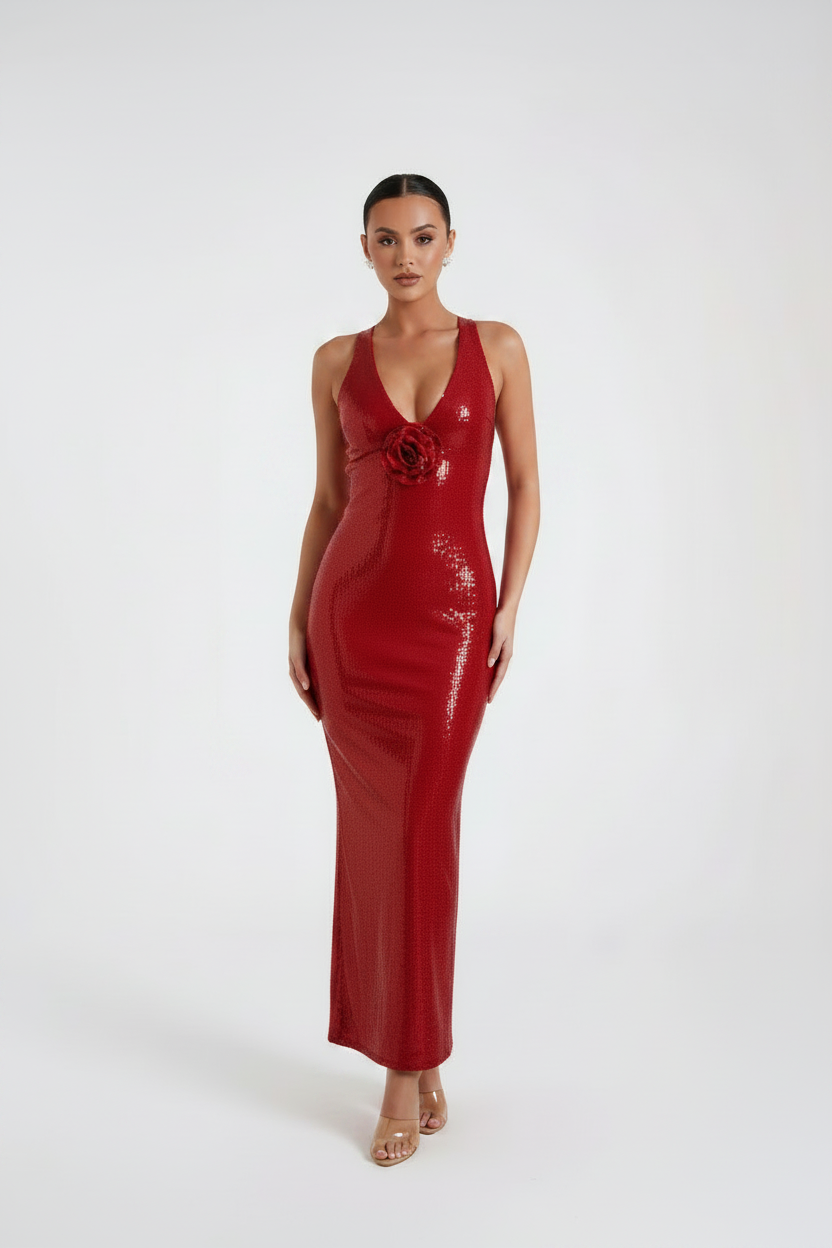Robe Zeynap ornée de sequins en forme de fleurs