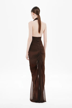 Sixtine Halter Chiffon Maxi Dress Winteres