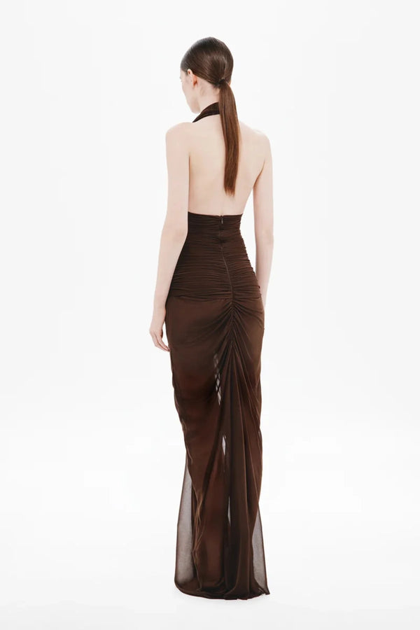 Sixtine Halter Chiffon Maxi Dress Winteres