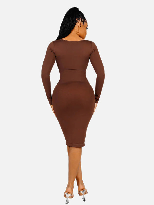 Long-Sleeve Bodycon Shaping Dress Winteres