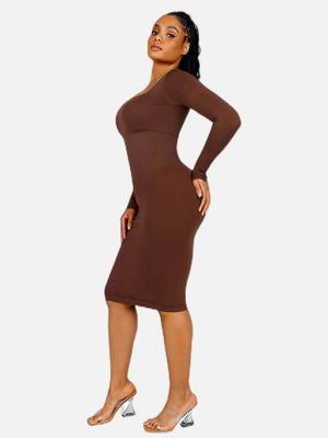 Long-Sleeve Bodycon Shaping Dress Winteres